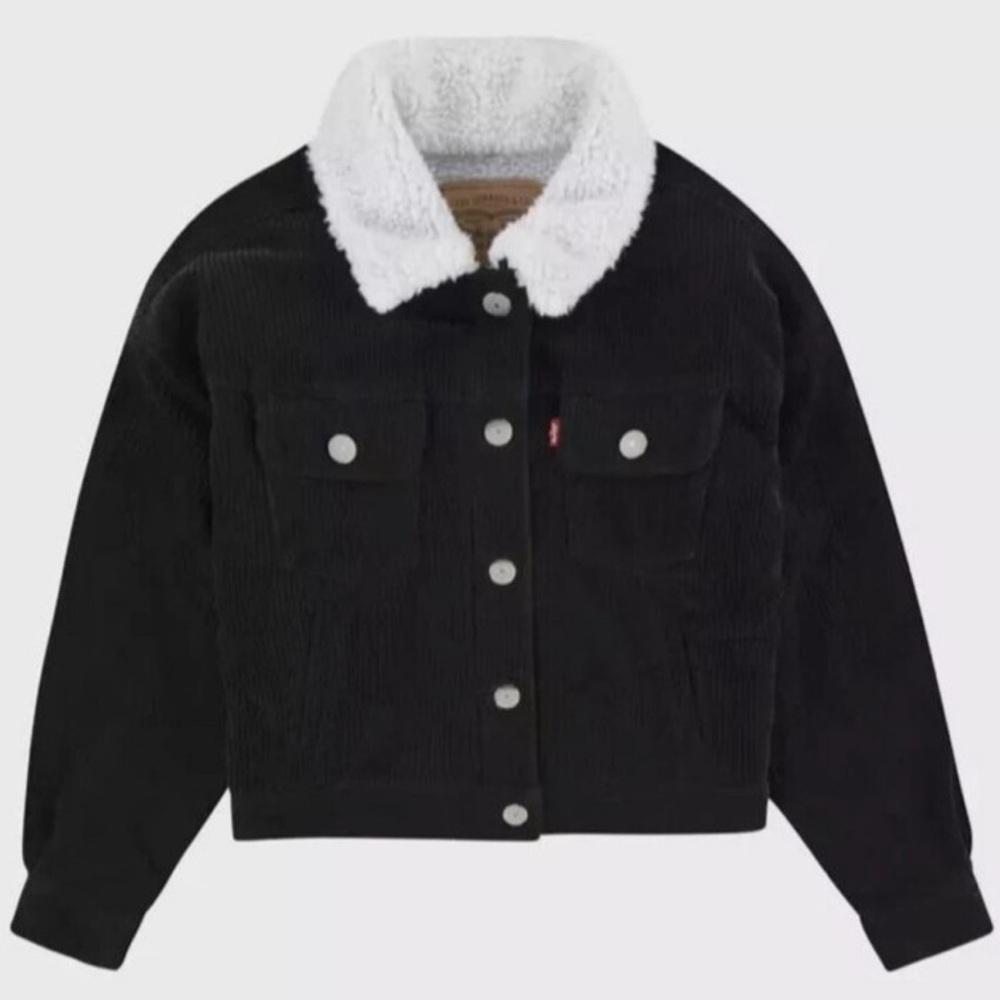 Levis girls Baggy Corduroy Trucker Jacket - Small 8-10 | Black